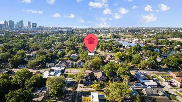 an aerial view of a city