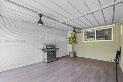 a view of a backyard with garden