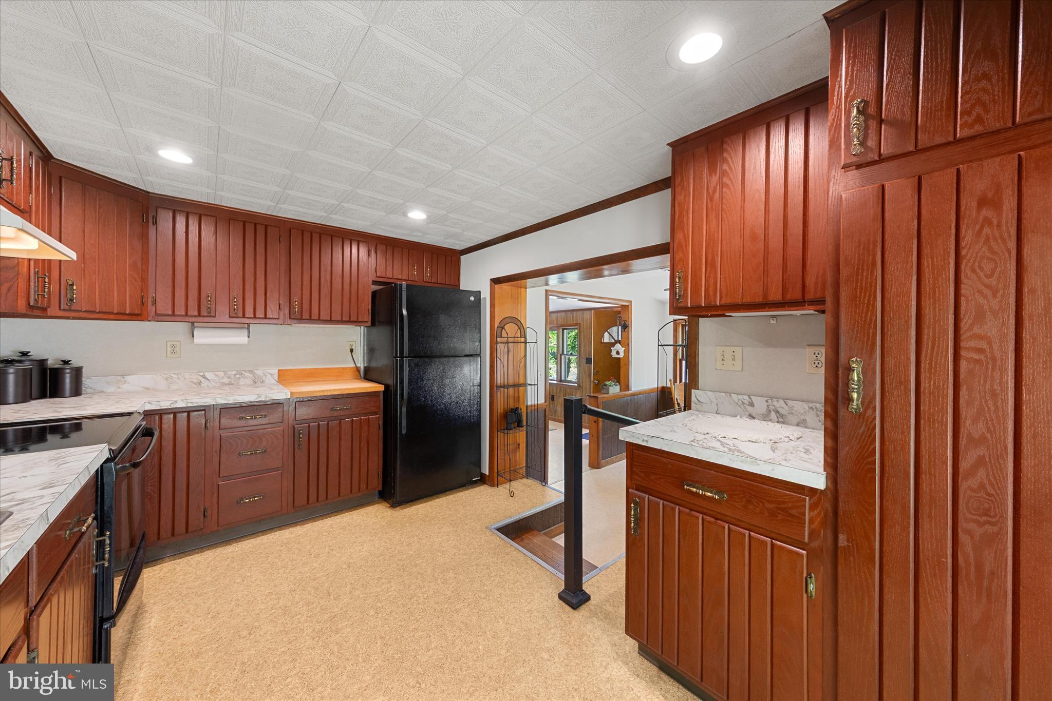 251 Rings End Road Millington, MD 21651 - Photo 9 of 47 a kitchen with stainless steel appliances granite countertop a refrigerator a sink dishwasher and wooden cabinets with wooden floor