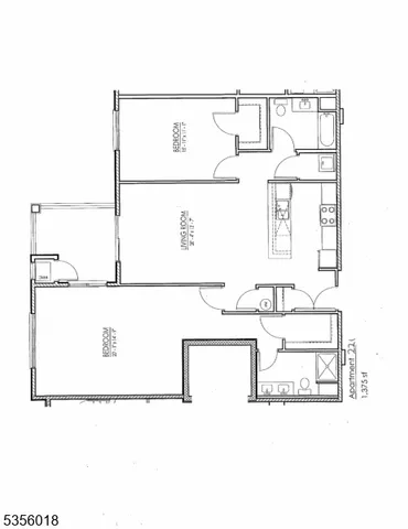 a picture of a room with a white wall and a refrigerator