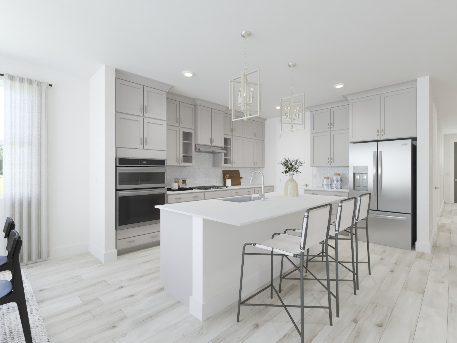 2050 Riley Pk Drive Franklin, TN 37064 - Photo 5 of 11 a kitchen with stainless steel appliances kitchen island granite countertop a kitchen island a stove a refrigerator and white cabinets with wooden floor