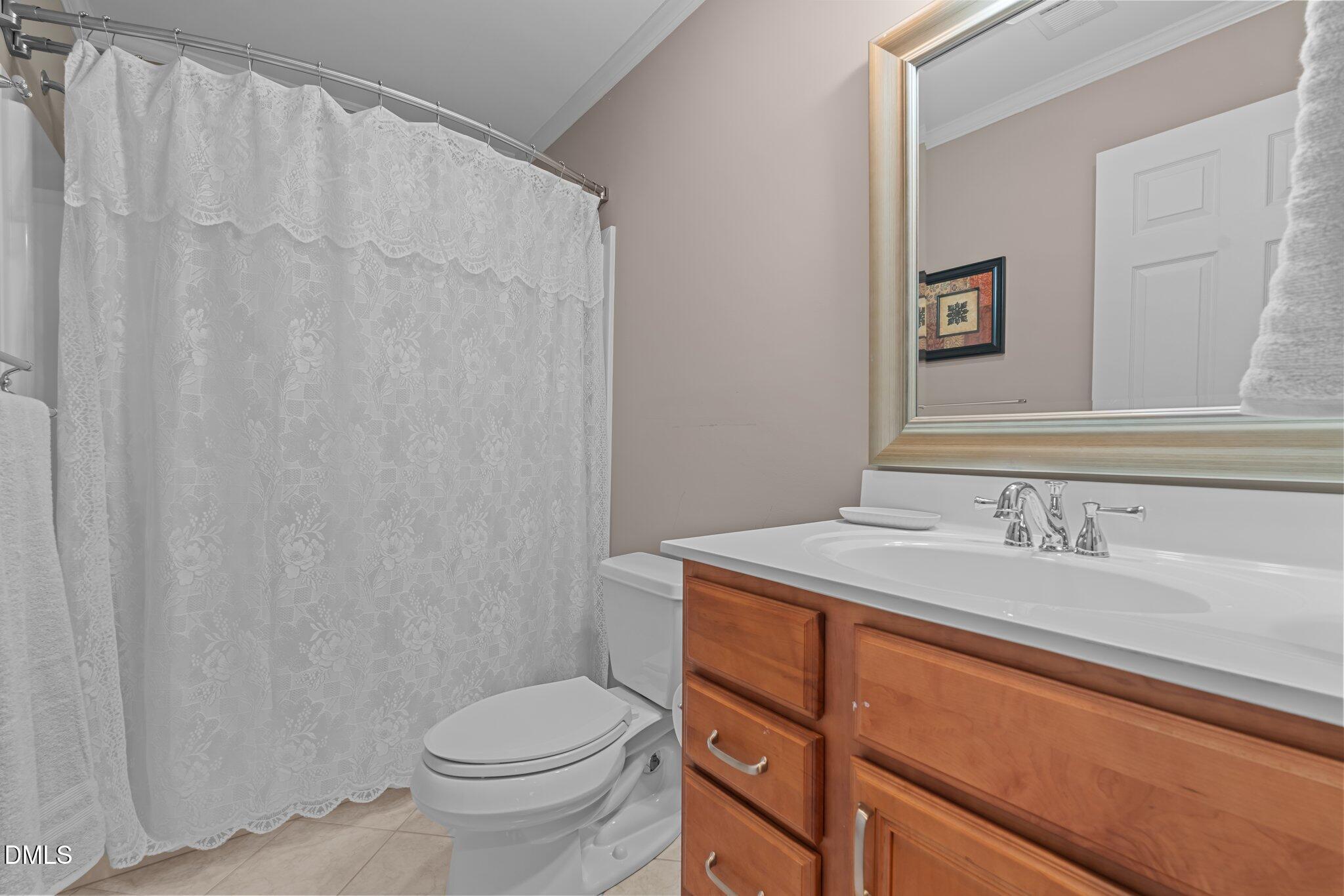 431 Patterson Ridge Lane Sanford, NC 27330 - Photo 15 of 29 a bathroom with a granite countertop sink toilet and a mirror