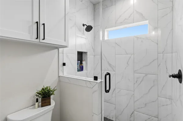 a bathroom with a shower