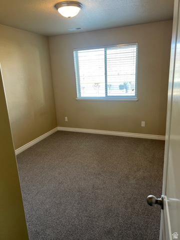 917 South Main Street, Unit H Layton, UT 84041 - Photo 15 of 19 Empty room featuring dark colored carpet and a textured ceiling