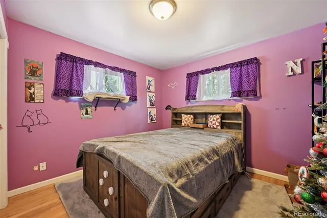 a bed room with a bed and a bed