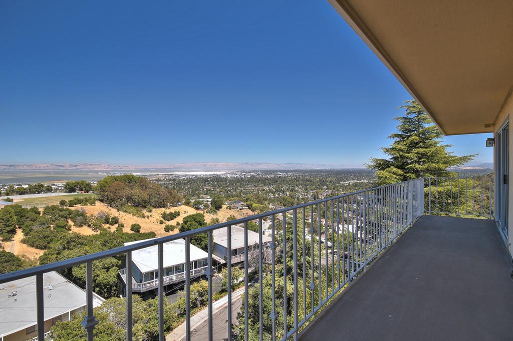 a view of a city from a balcony