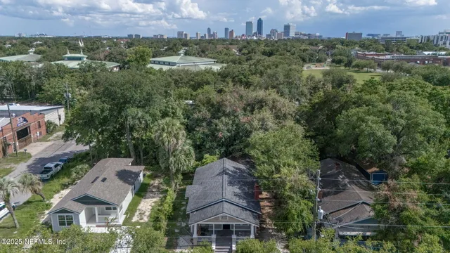 an aerial view of multiple house
