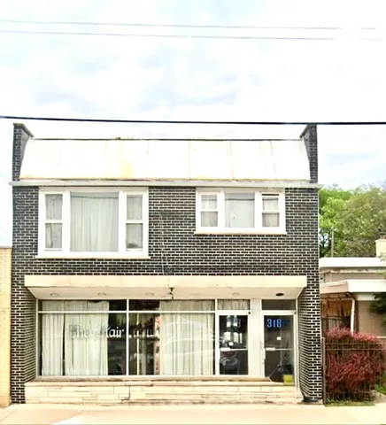 a front view of a building