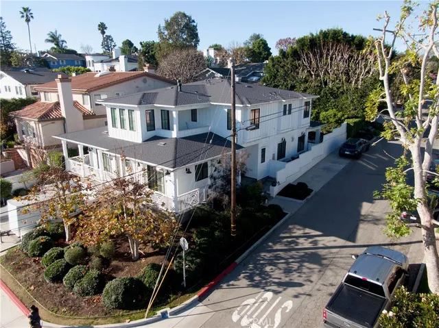 an aerial view of a house