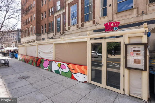a view of a building with a porch