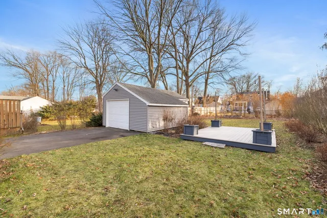 a view of a terrace with wooden floor