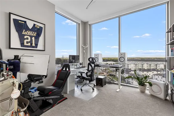 a view of a terrace with furniture