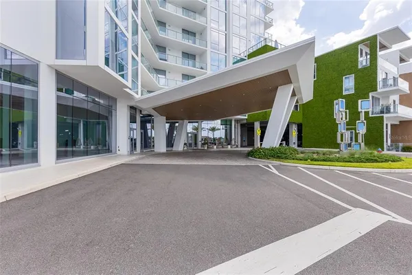a view of a building entrance