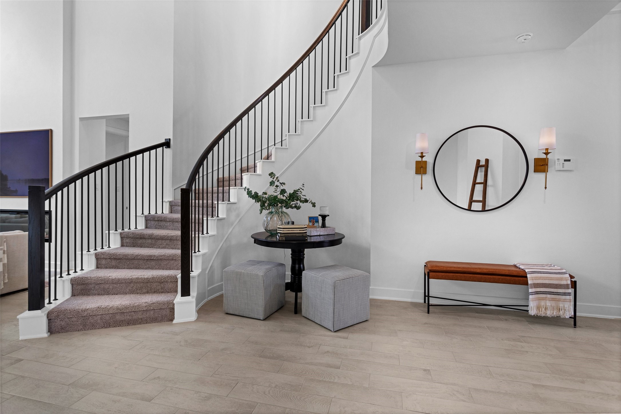 108 Stephens Rdg Lane Montgomery, TX 77316 - Photo 13 of 50 a view of staircase with a rug and a chandelier