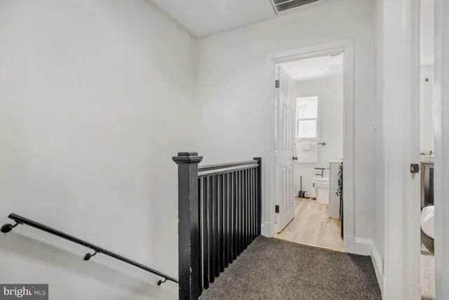 a view of a hallway with a elevator