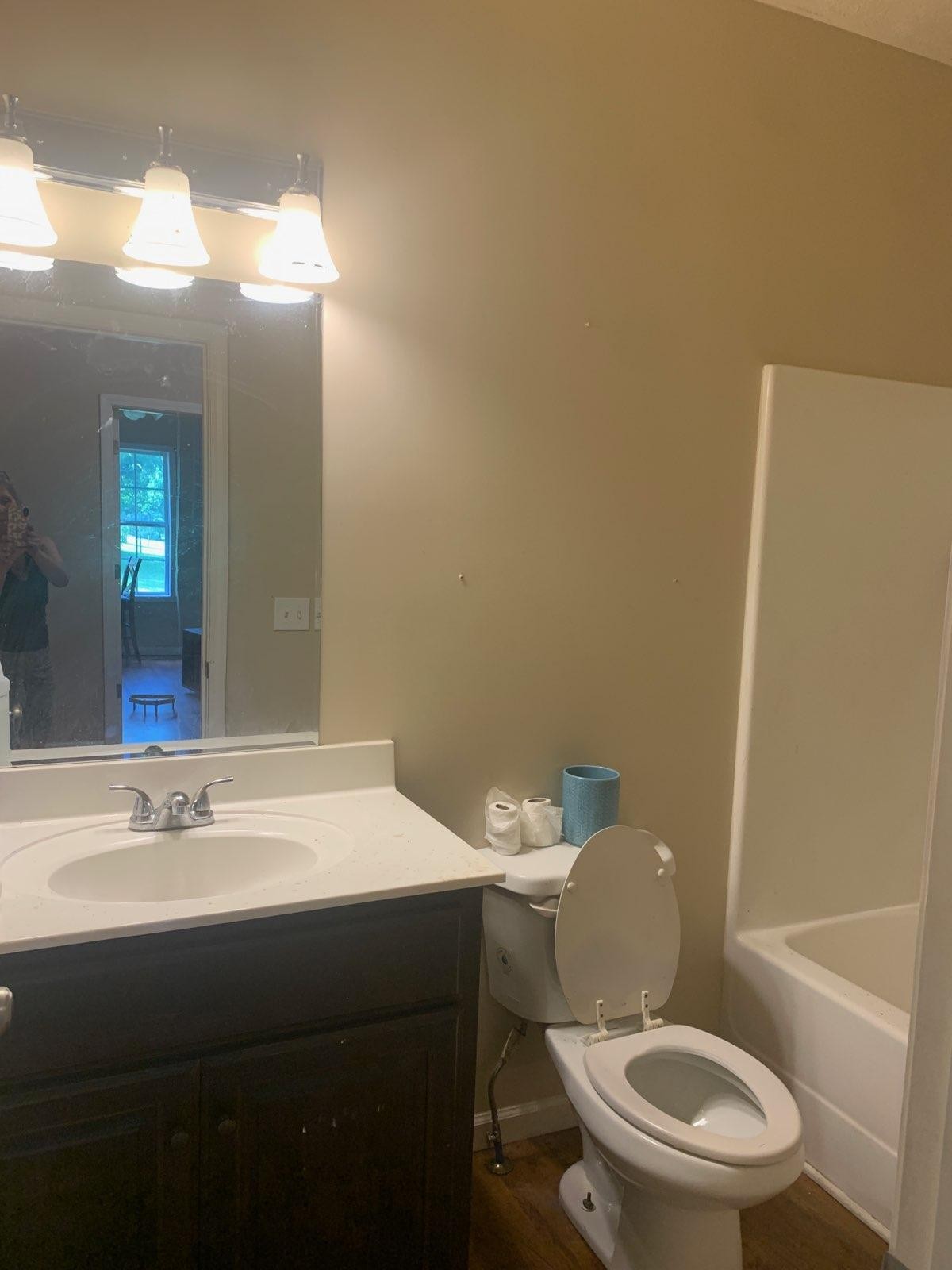 605 South Spring Street Manchester, TN 37355 - Photo 5 of 6 a bathroom with a sink a toilet and a mirror