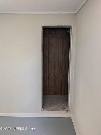 a view of wooden door
