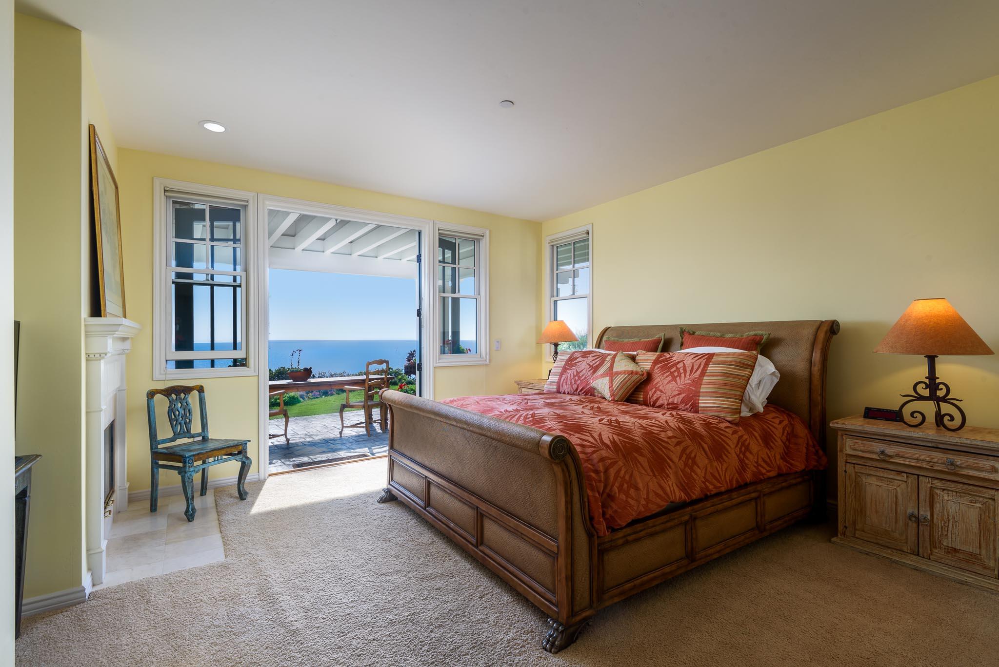 2623 Caspia Lane Summerland, CA 93067 - Photo 19 of 28 Primary Bedroom w/FP and French doors