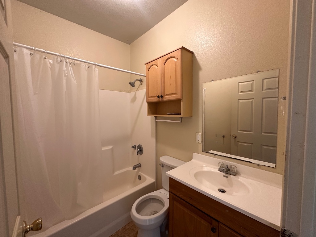 251 Zimmerman Avenue, Unit A Bastrop, TX 78602 - Photo 6 of 8 a bathroom with a sink a toilet and shower