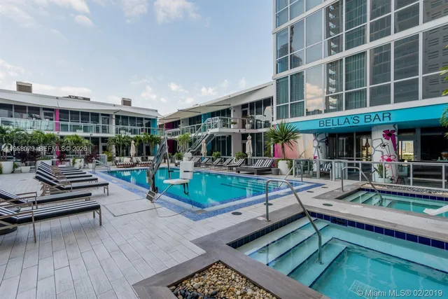 a view of a lake with building and outdoor space