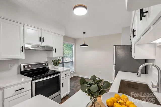 a kitchen with stainless steel appliances a stove a sink dishwasher and cabinets