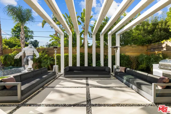 a building outdoor space with patio area