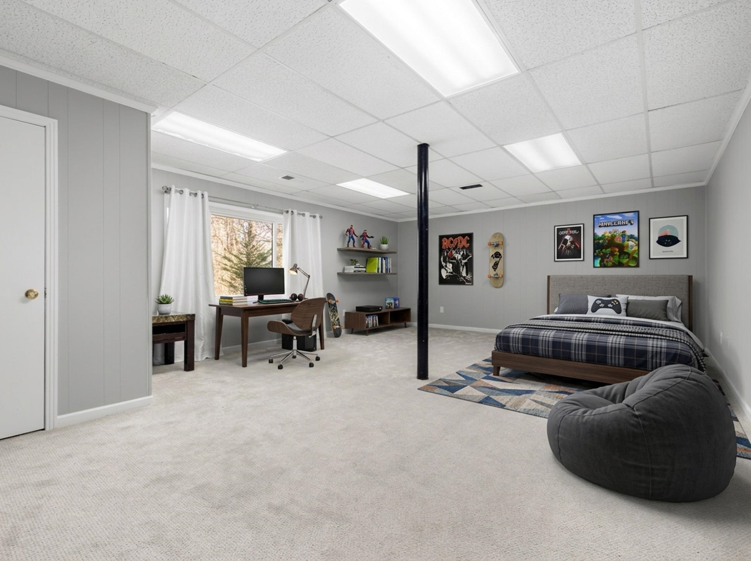 460 Woodbridge Road Somerville, TN 38068 - Photo 26 of 40 Bedroom featuring an office area, a drop ceiling, and light colored carpet