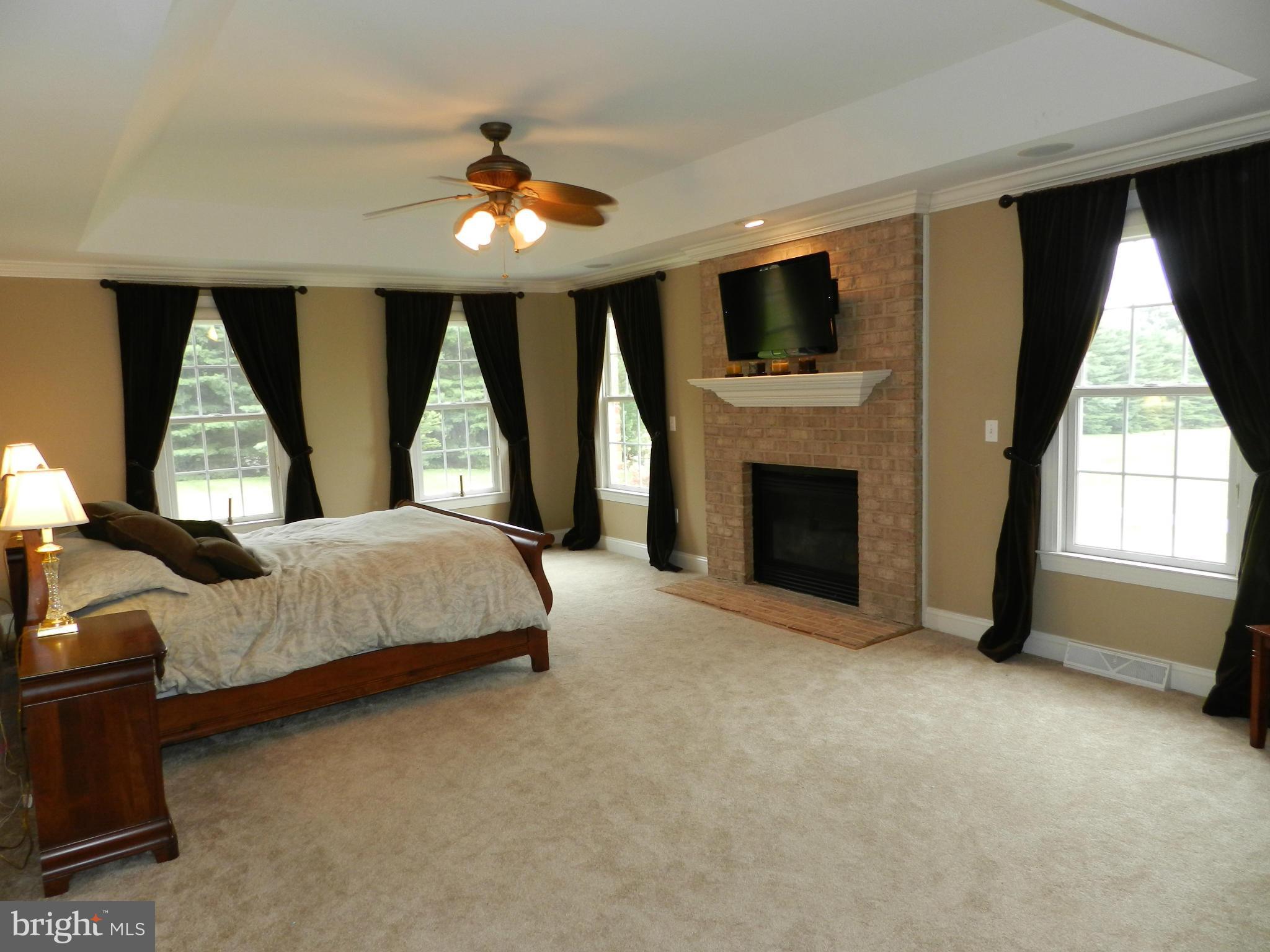 3808 Houcks Road Monkton, MD 21111 - Photo 20 of 30 a spacious bedroom with a large bed and a fireplace