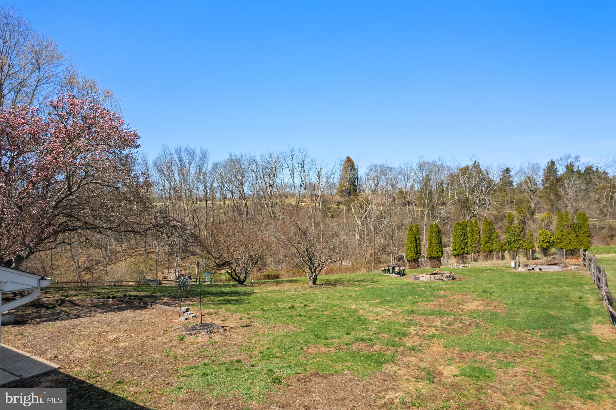 109 Big Road Perkiomenville, PA 18074 - Photo 33 of 44 Rear yard with a fire pit