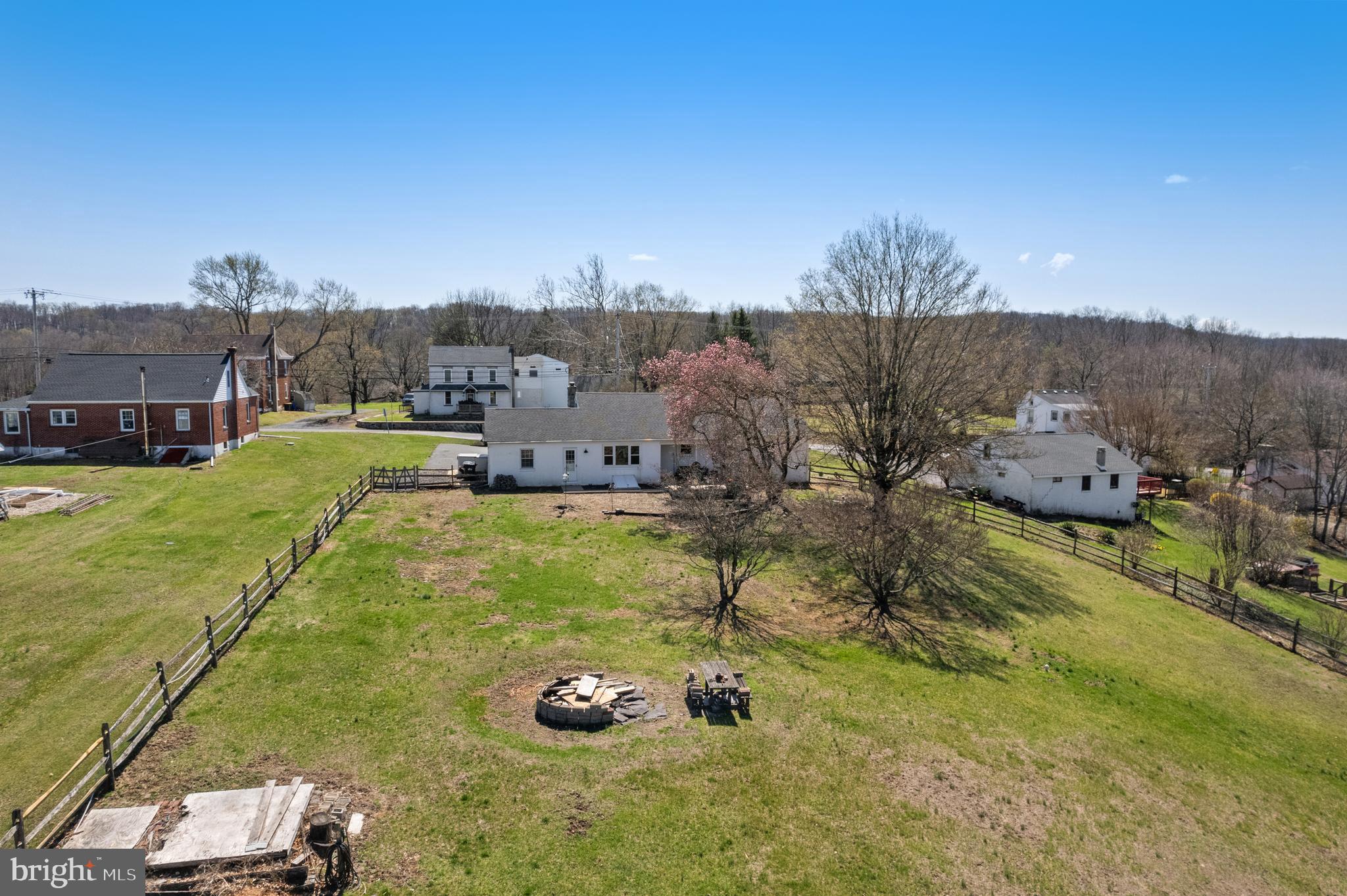 109 Big Road Perkiomenville, PA 18074 - Photo 34 of 44 Rear yard with a fire pit
