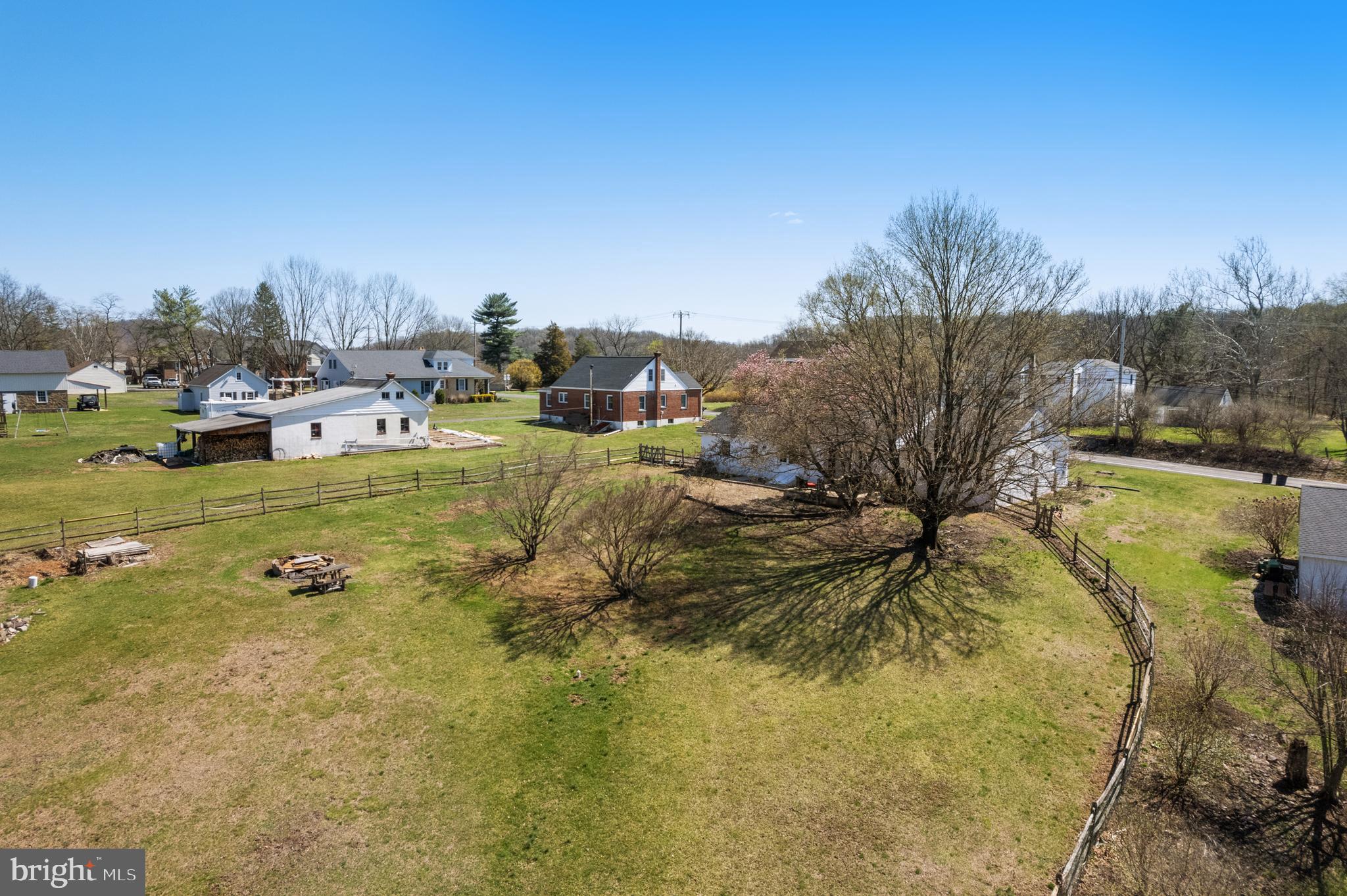 109 Big Road Perkiomenville, PA 18074 - Photo 35 of 44 Rear yard with a fire pit