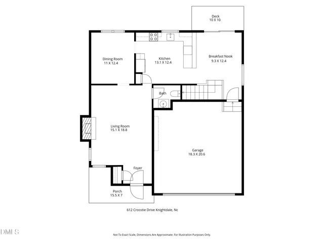 a garden view with a seating space