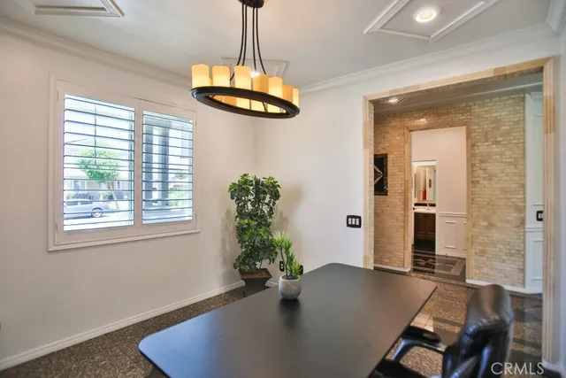 a storage room with cabinets