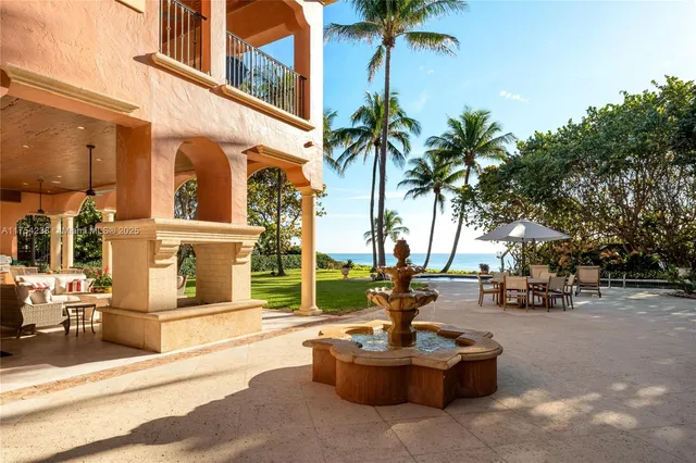a outdoor living space with furniture and garden view
