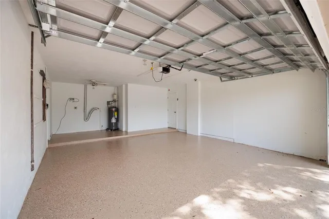 a view of a room with wooden walls