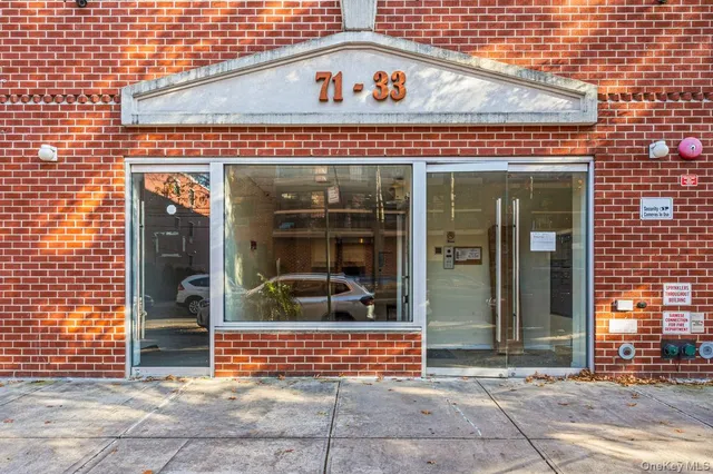 a view of a building with door