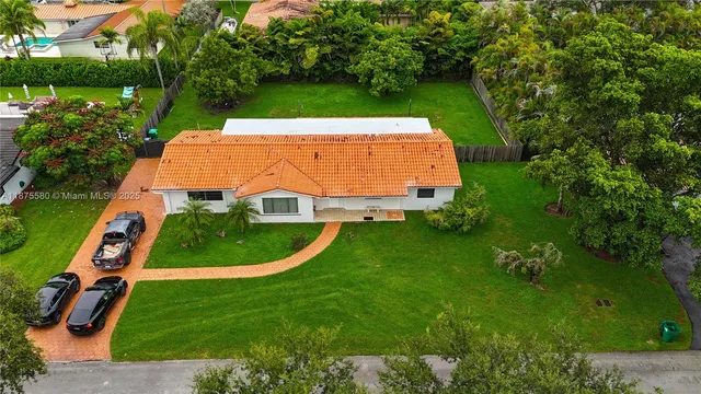 an aerial view of a house