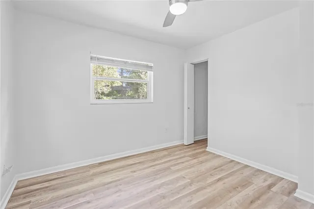 an empty room with a workbench