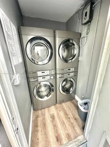 a view of washer and dryer in a utility room