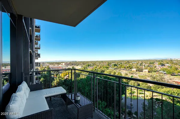 a view of a city with tall buildings