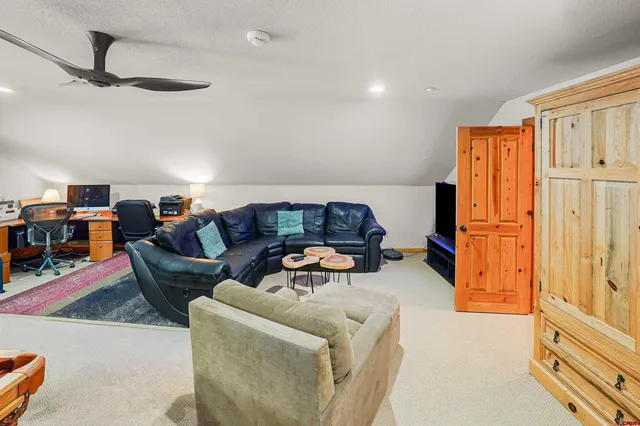 a living room with furniture and a gate