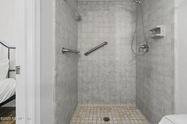 a bathroom with a shower