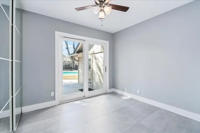 an empty room that has a window