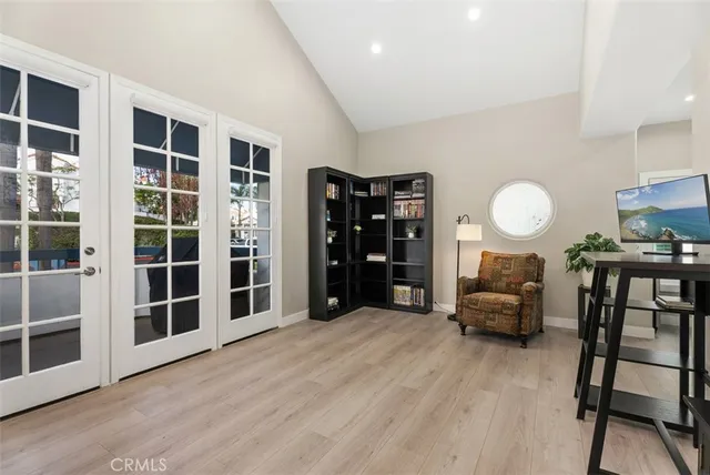 view of living room with furniture and wooden floor