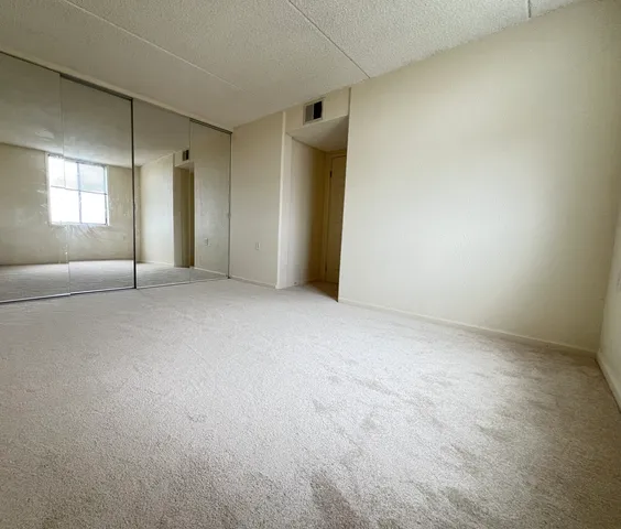 an empty room with a natural light