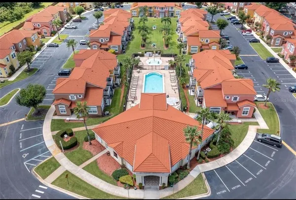 an aerial view of a house