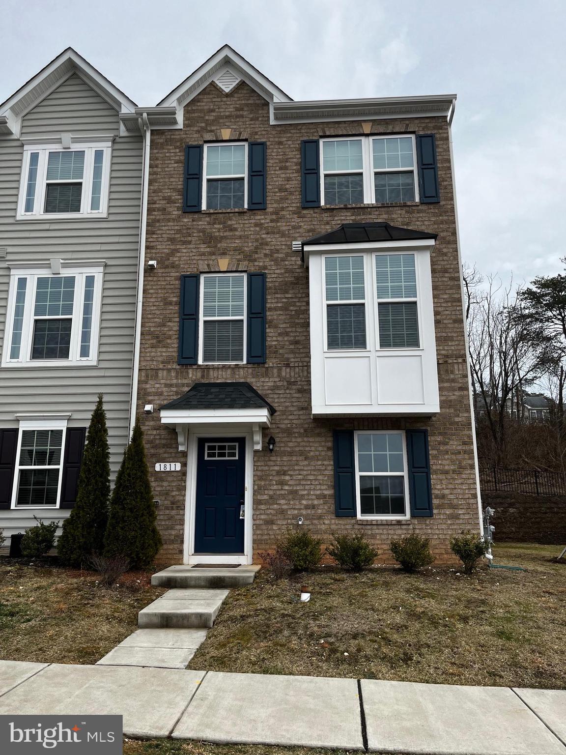 a front view of a house with windows