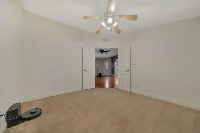 an aerial view of house with yard