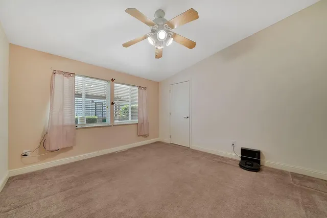 an aerial view of a house with garden