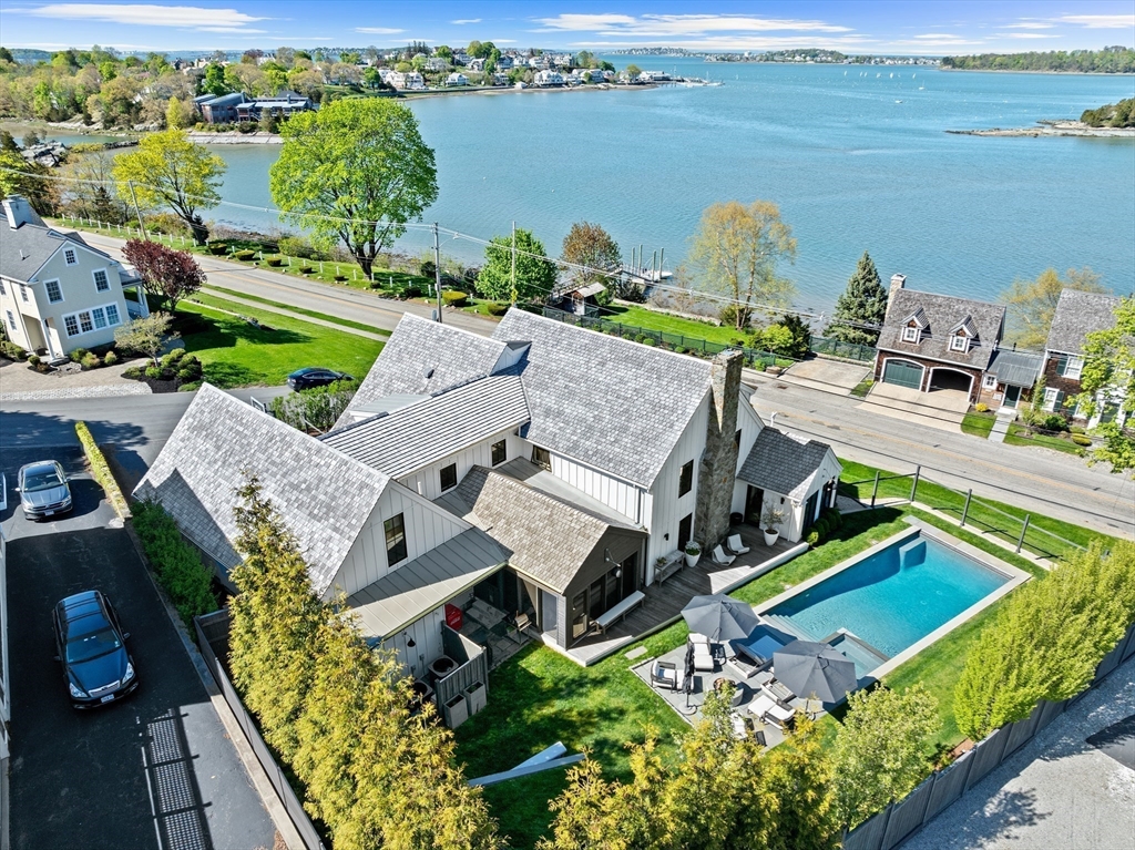 178 Otis Street Hingham, MA 02043 - Photo 40 of 41 an aerial view of a house with a ocean view